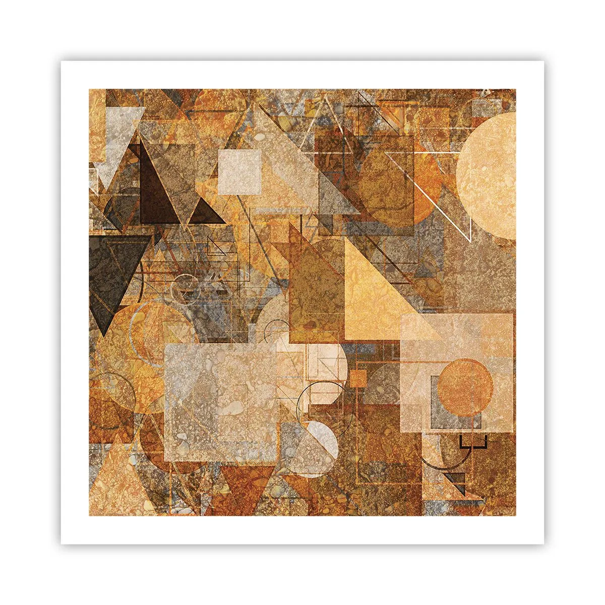 Plakát - Kubistická bronzová studie - 60x60 cm