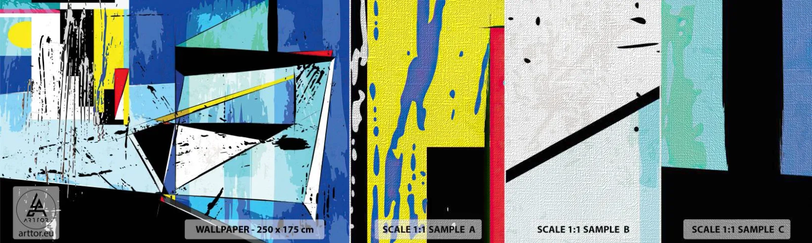 Vzor Fototapety Premium Canvas - Dívat se na svět z úhlu… - Abstrakce, Kus, Moderní vzor - 100x30 cm