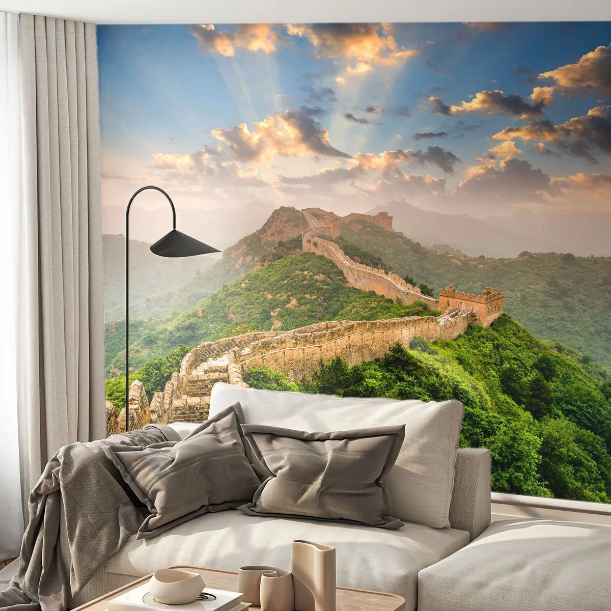 Fototapeta Samolepicí Deluxe Sticker - Nepomíjející velikost - Krajina, Velká čínská zeď, Asie - 250x175 cm