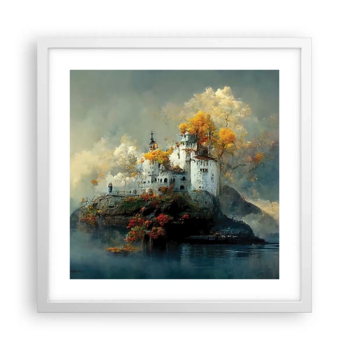 Plakát v bílém rámu - Začátek romantického příběhu - 40x40 cm