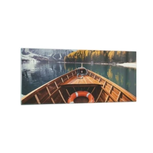 Obraz na skle - Horská túra - 120x50 cm