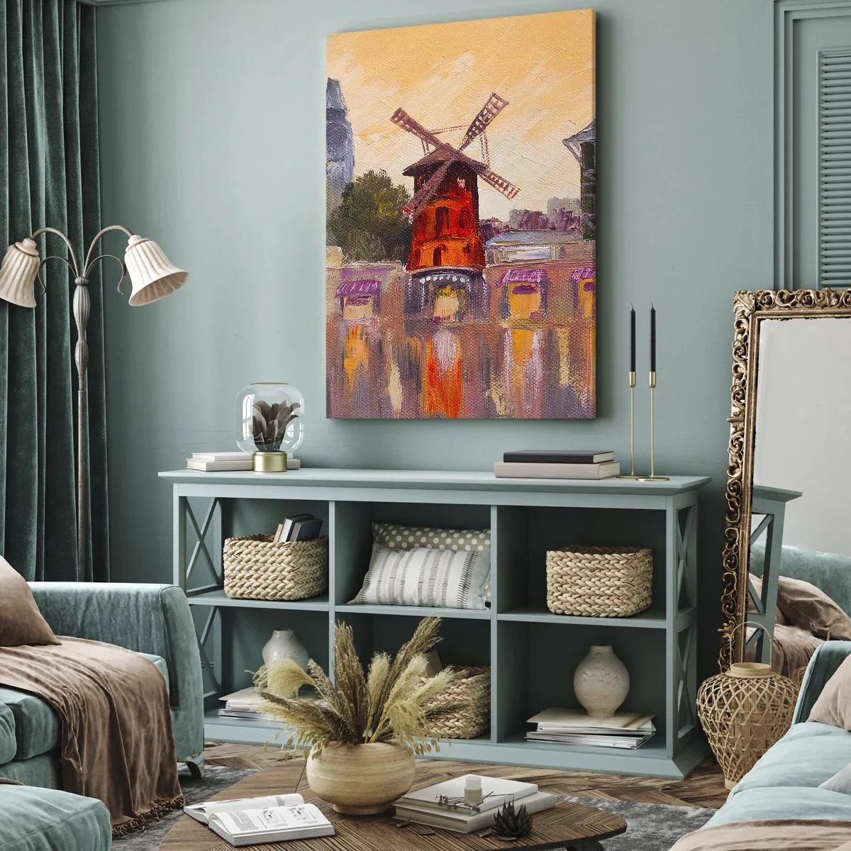 Obraz na plátně - Pařížské ikony – Moulin Rouge - 65x120 cm