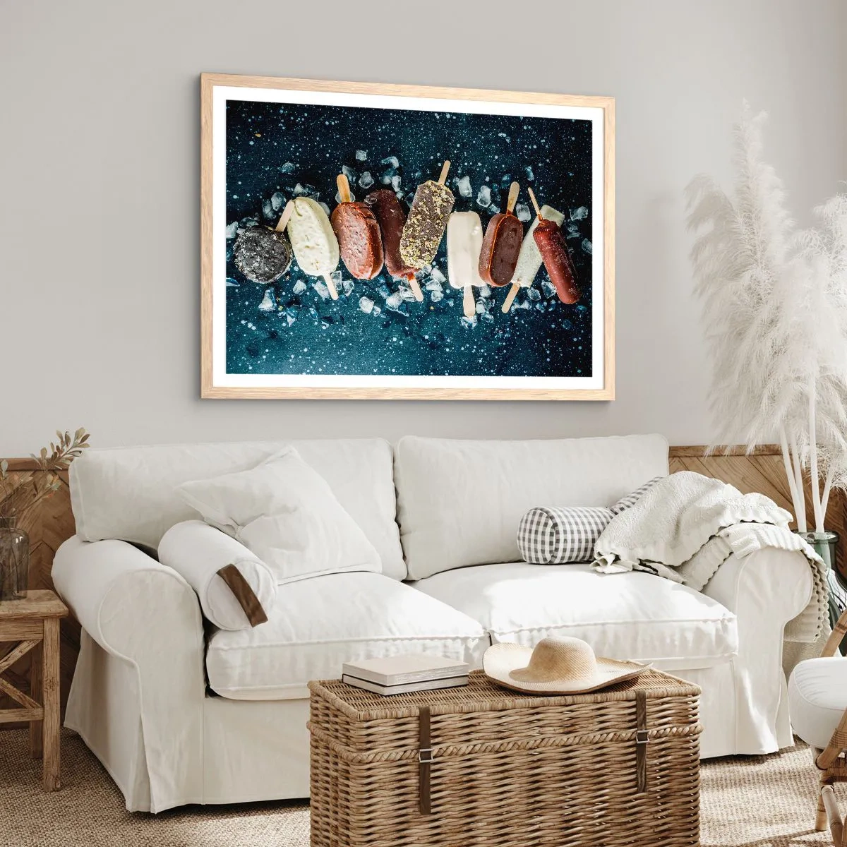 Plakát v rámu světlý dub - Chuť horkého léta - 40x30 cm