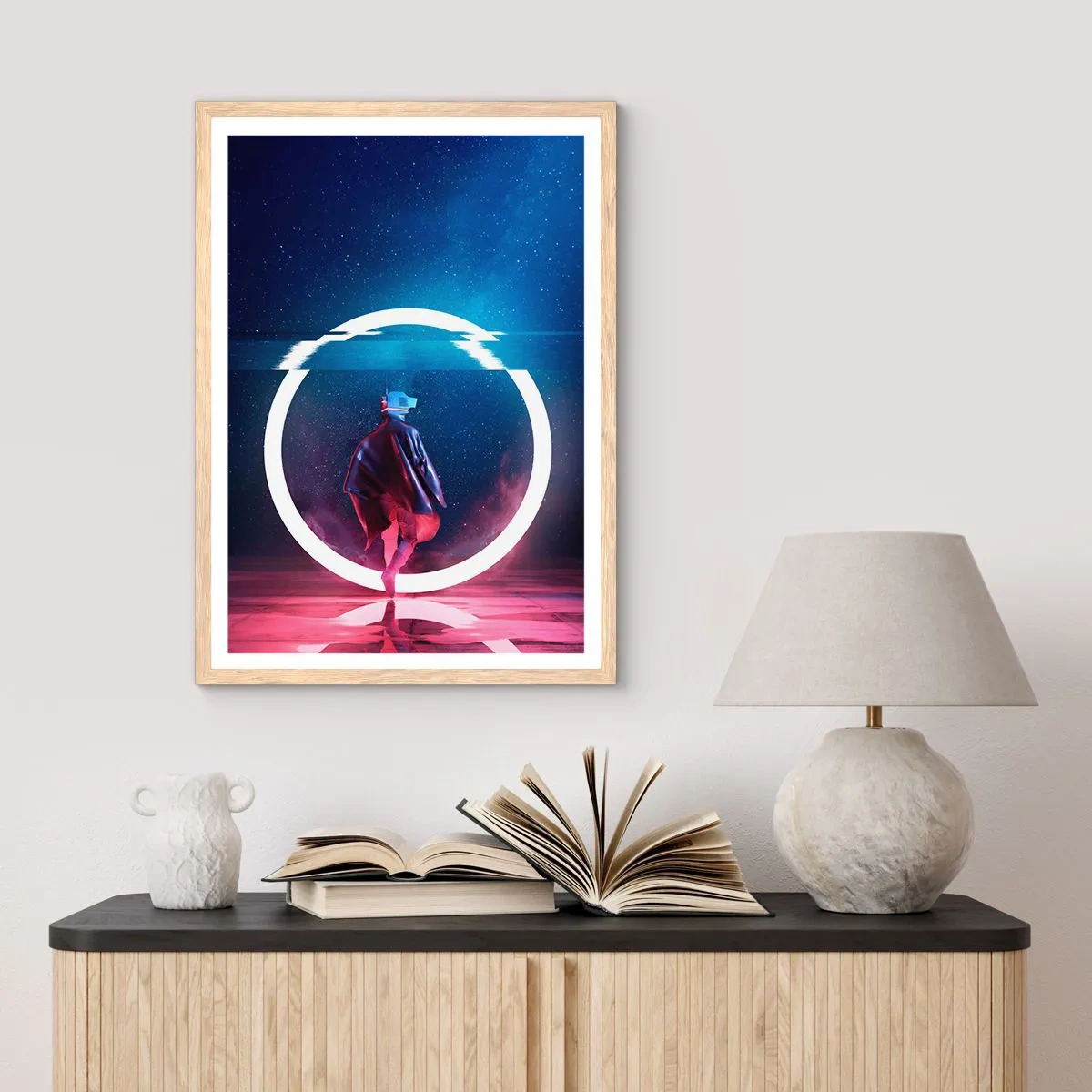 Plakát v rámu světlý dub - Mezi světy - 50x70 cm