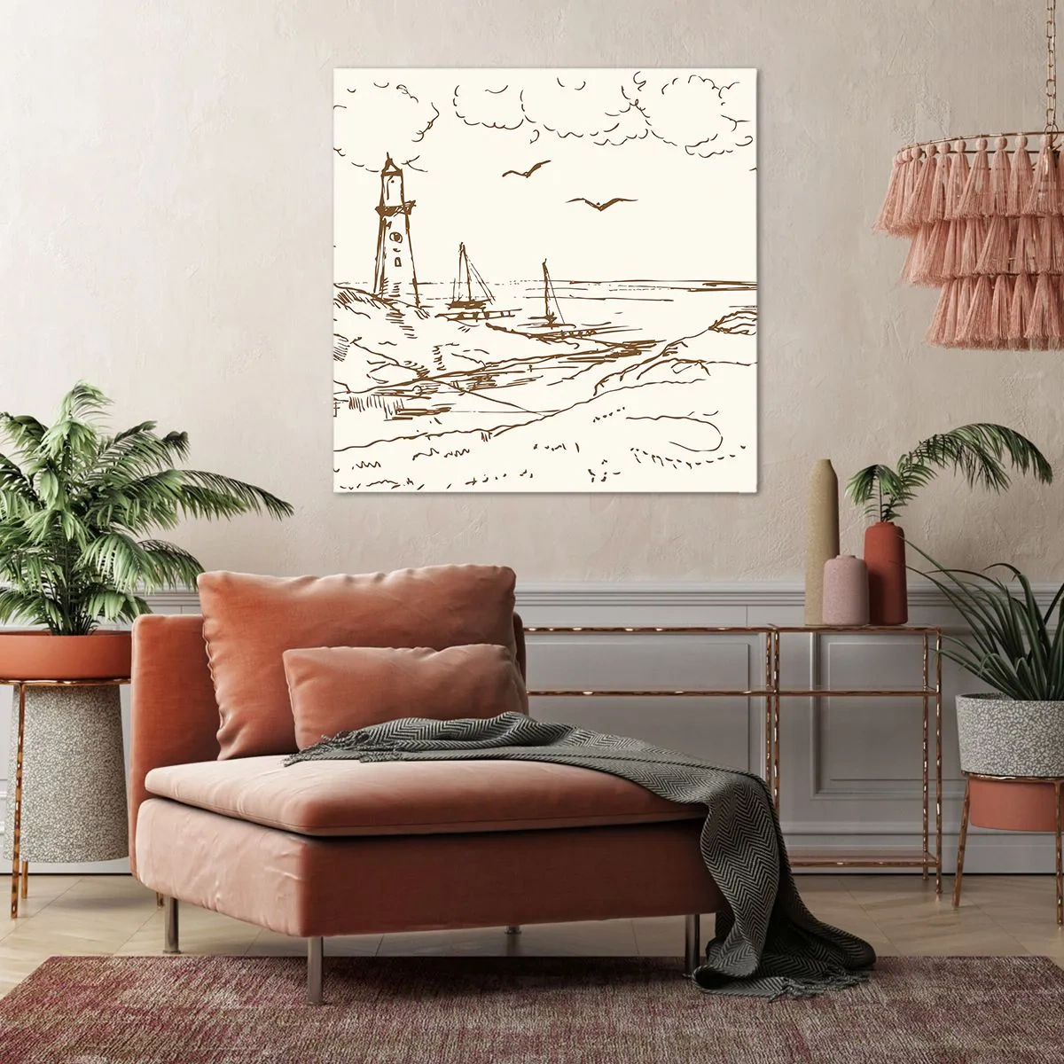 Obraz na plátně - Náčrt letních vzpomínek - 70x70 cm