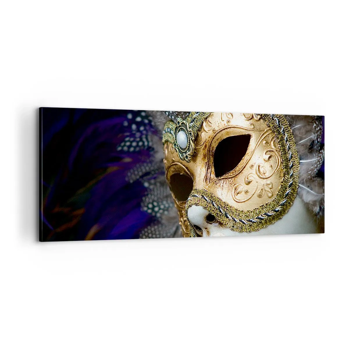 Obraz na plátně - Benátský portrét ve zlatě - 100x40 cm