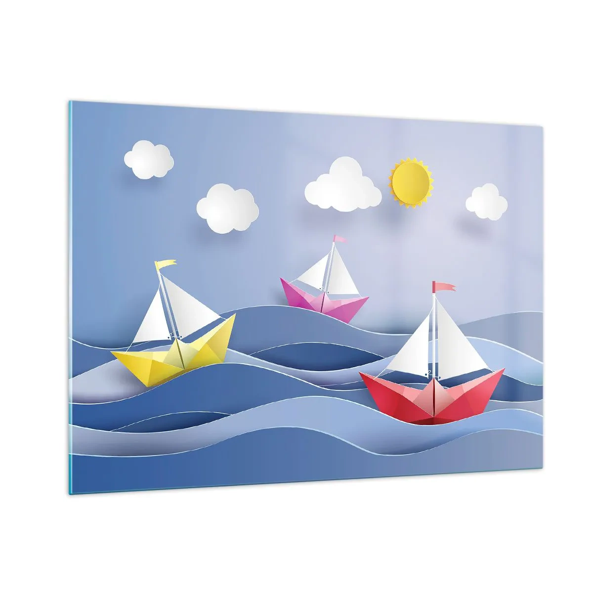 Obraz na skle - Ach, jak je příjemné houpat se na vlnách - 100x70 cm