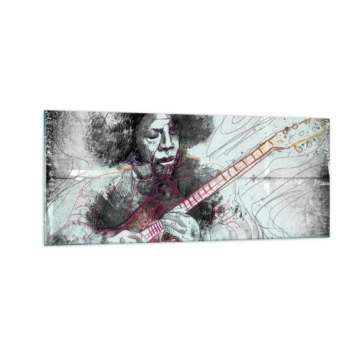 Obraz na skle - Na vlnách hudby - 100x40 cm