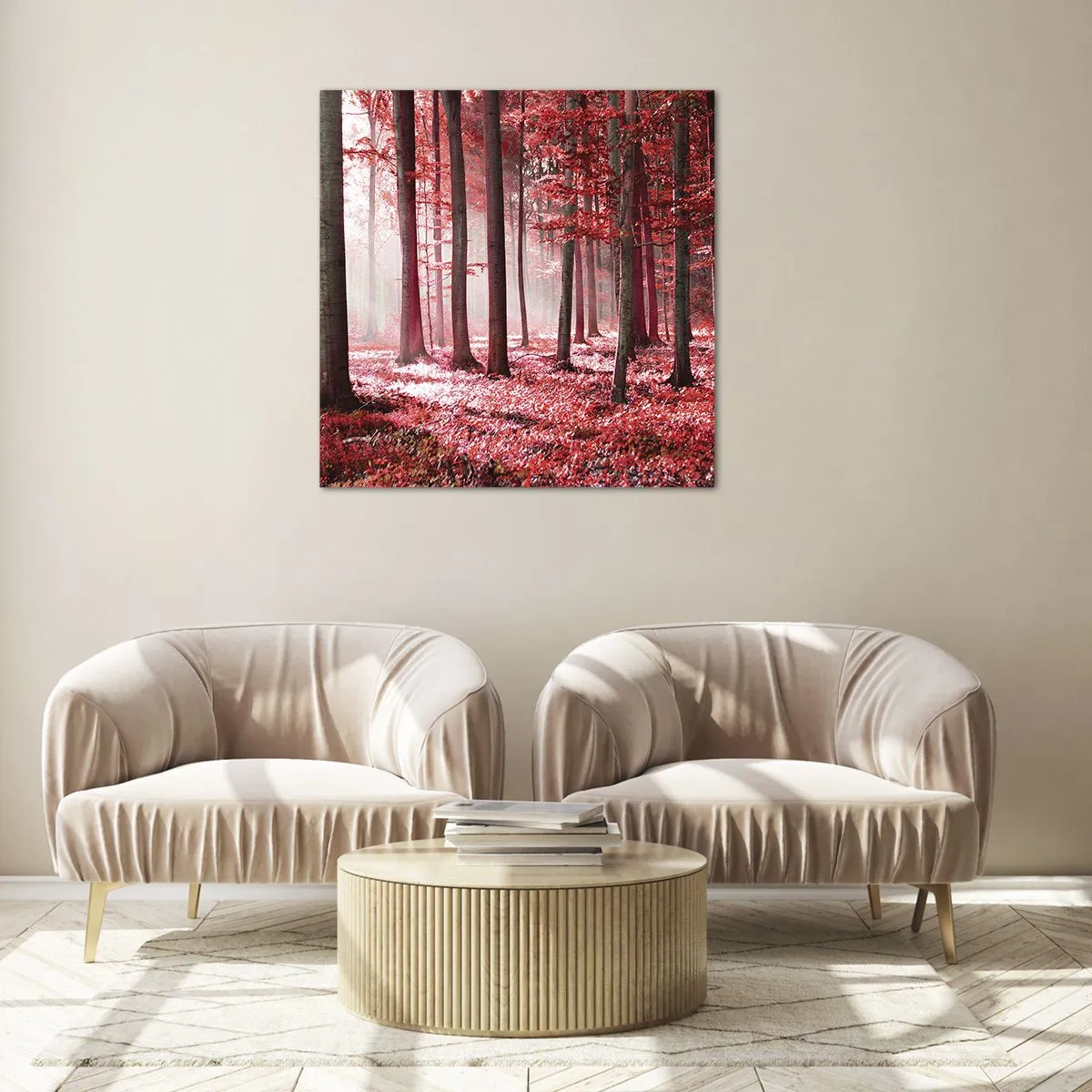 Obraz na skle - Červená je stejně krásná - 50x50 cm