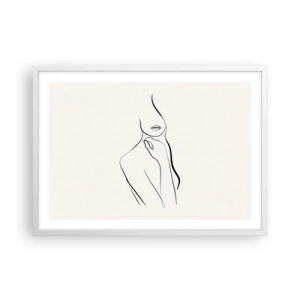 Plakát v bílém rámu - Vlna melancholie - 70x50 cm