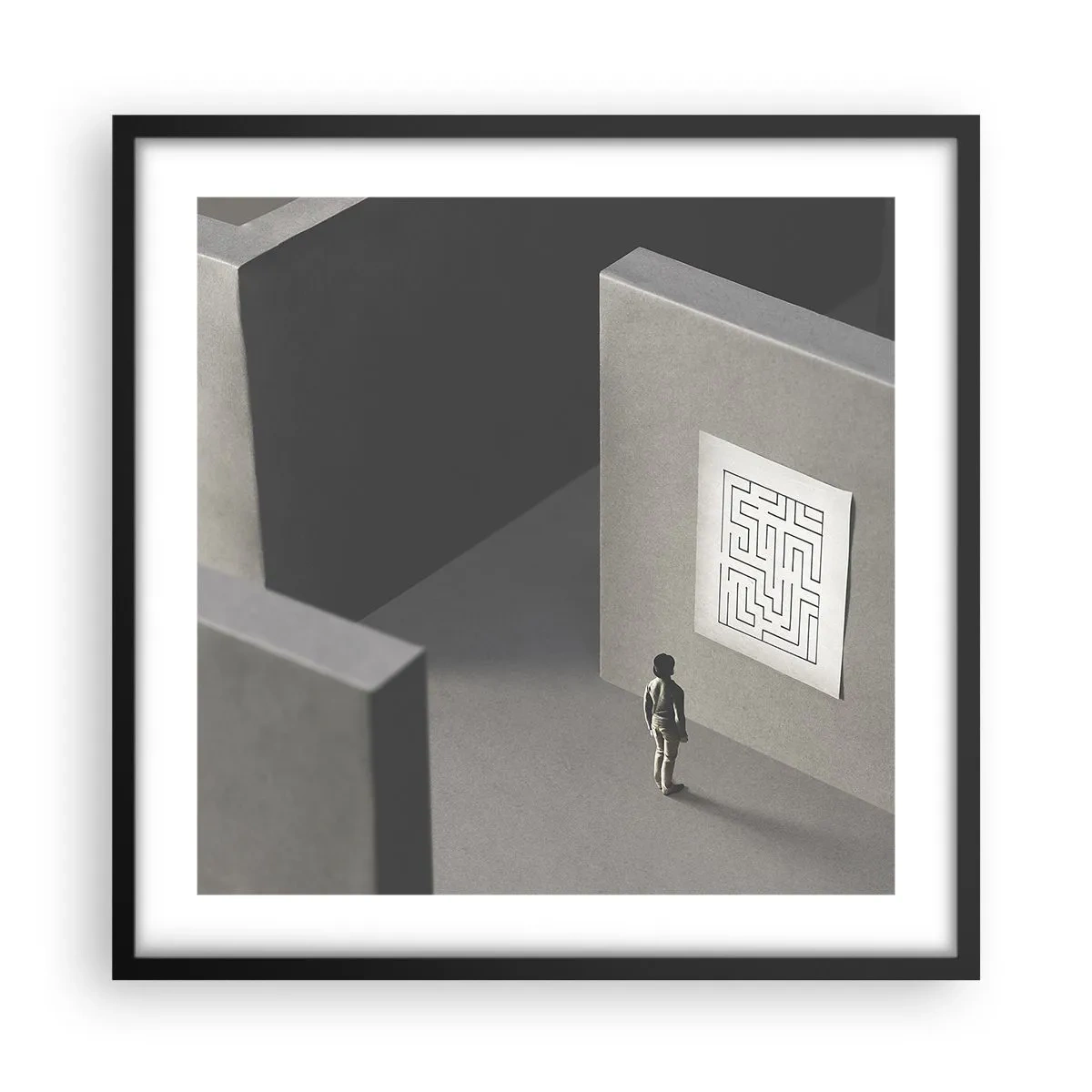Plakát v černém rámu - Kde to ale jsem? - 50x50 cm