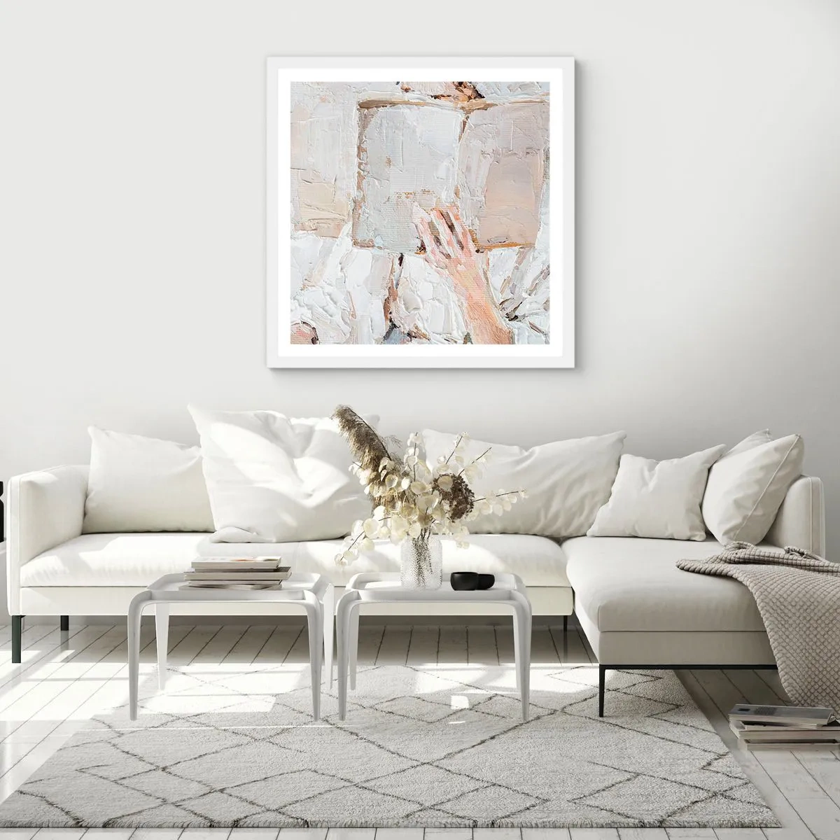 Plakát v bílém rámu - V jiném světě - 50x50 cm