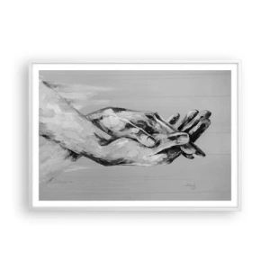 Plakát v bílém rámu - Začátek… - 100x70 cm