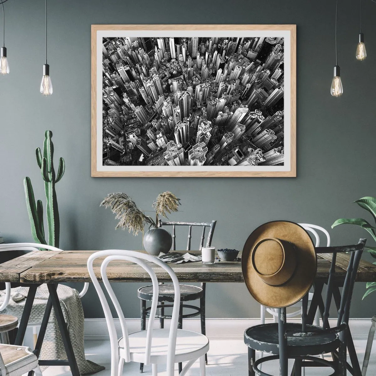 Plakát v rámu světlý dub - Stále výš a výš - 91x61 cm