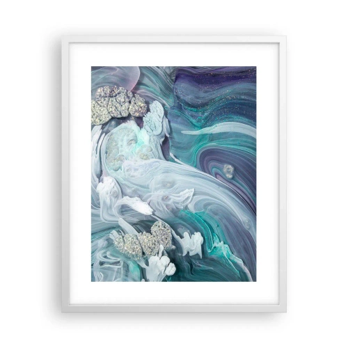 Plakát v bílém rámu - Proudy modré - 40x50 cm