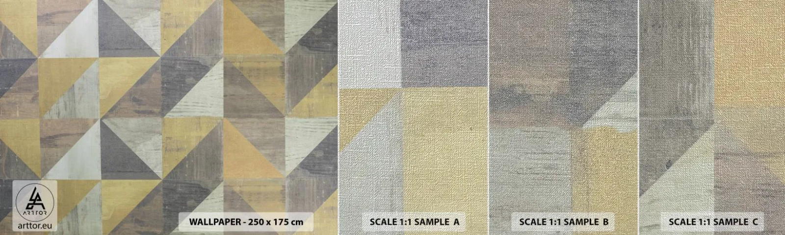 Vzor Fototapety Premium Canvas - V úhlu trojúhelníku - Abstrakce, Kus, Trojúhelníky - 100x30 cm