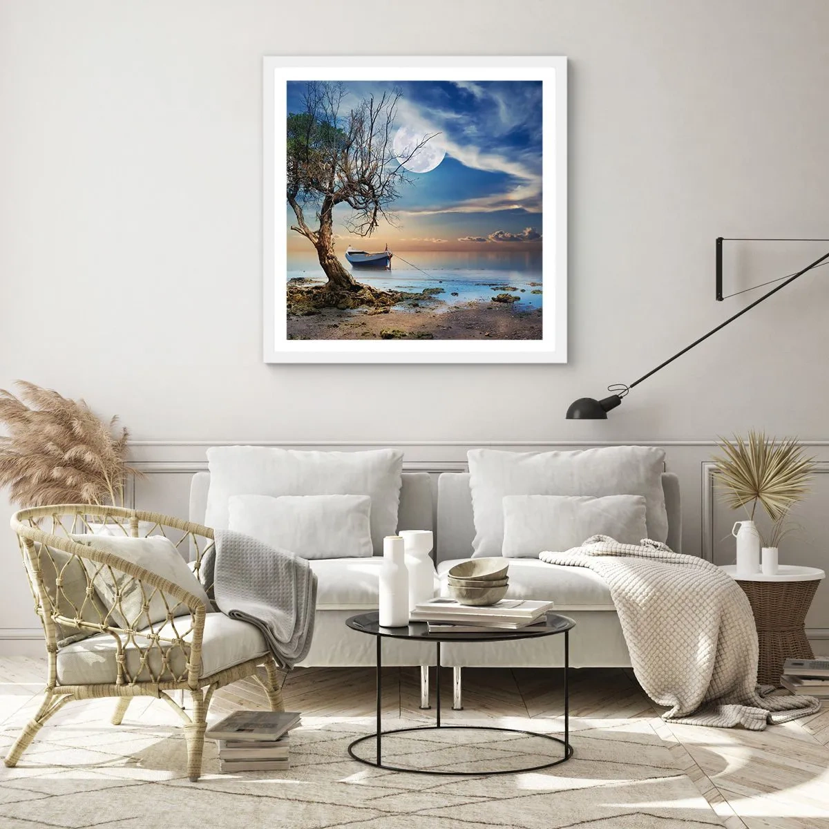 Plakát v bílém rámu - Je to konec nebo začátek? - 60x60 cm
