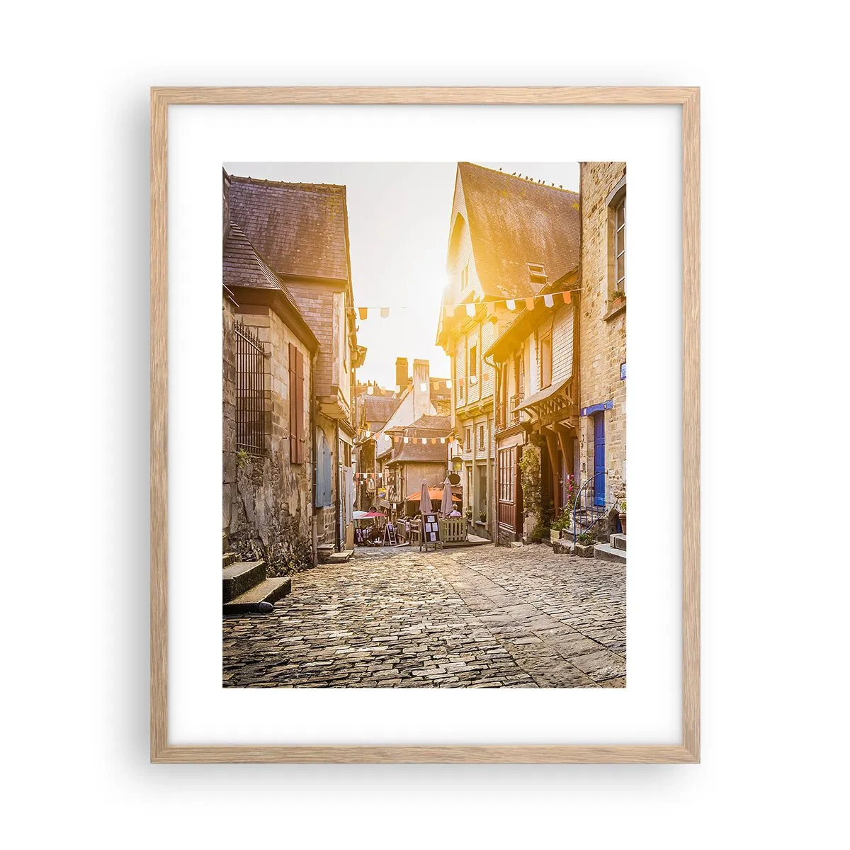 Plakát v rámu světlý dub - Bílý duch městečka - 40x50 cm