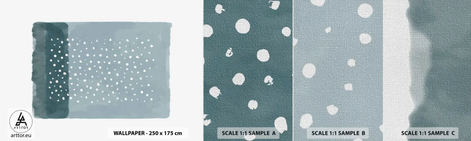 Vzor Fototapety Premium Canvas - Pěstováno na modři - Abstrakce, Kus, Minimalismus - 100x30 cm