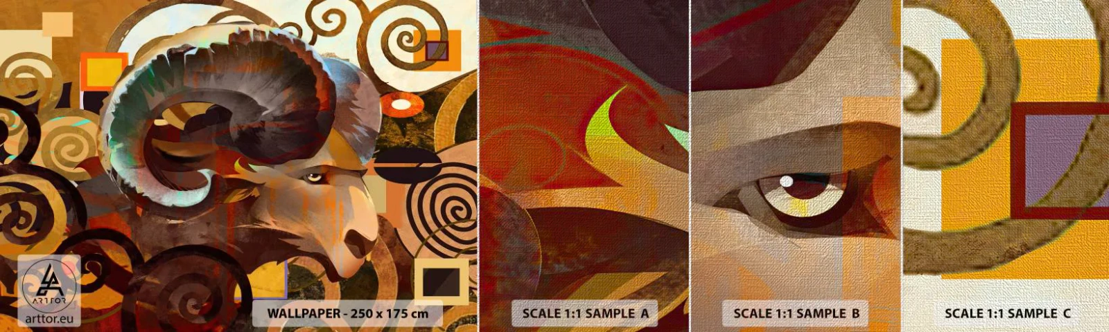 Vzor Fototapety Premium Canvas - Magie - náboženství - rituály - Abstrakce, Beran, Grafika - 100x30 cm