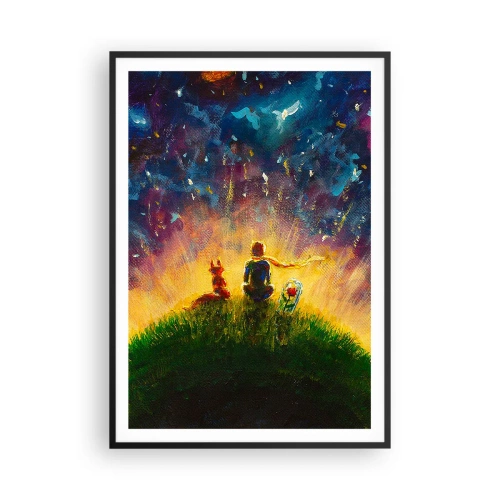 Plakát v černém rámu - Láska a přátelství - celý svět - 70x100 cm