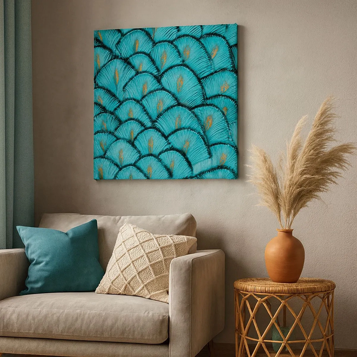 Obraz na plátně - Velká slavnost peří - 30x30 cm