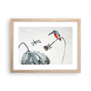 Plakát v rámu světlý dub - Život louky - 40x30 cm