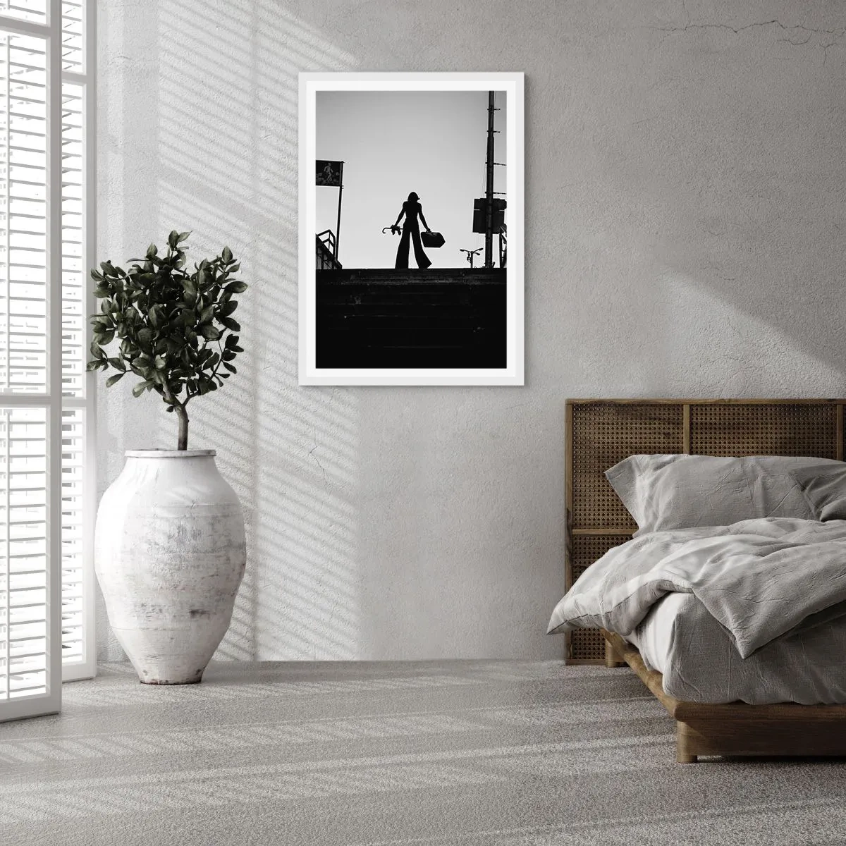 Plakát v bílém rámu - Městská cesta - 70x100 cm