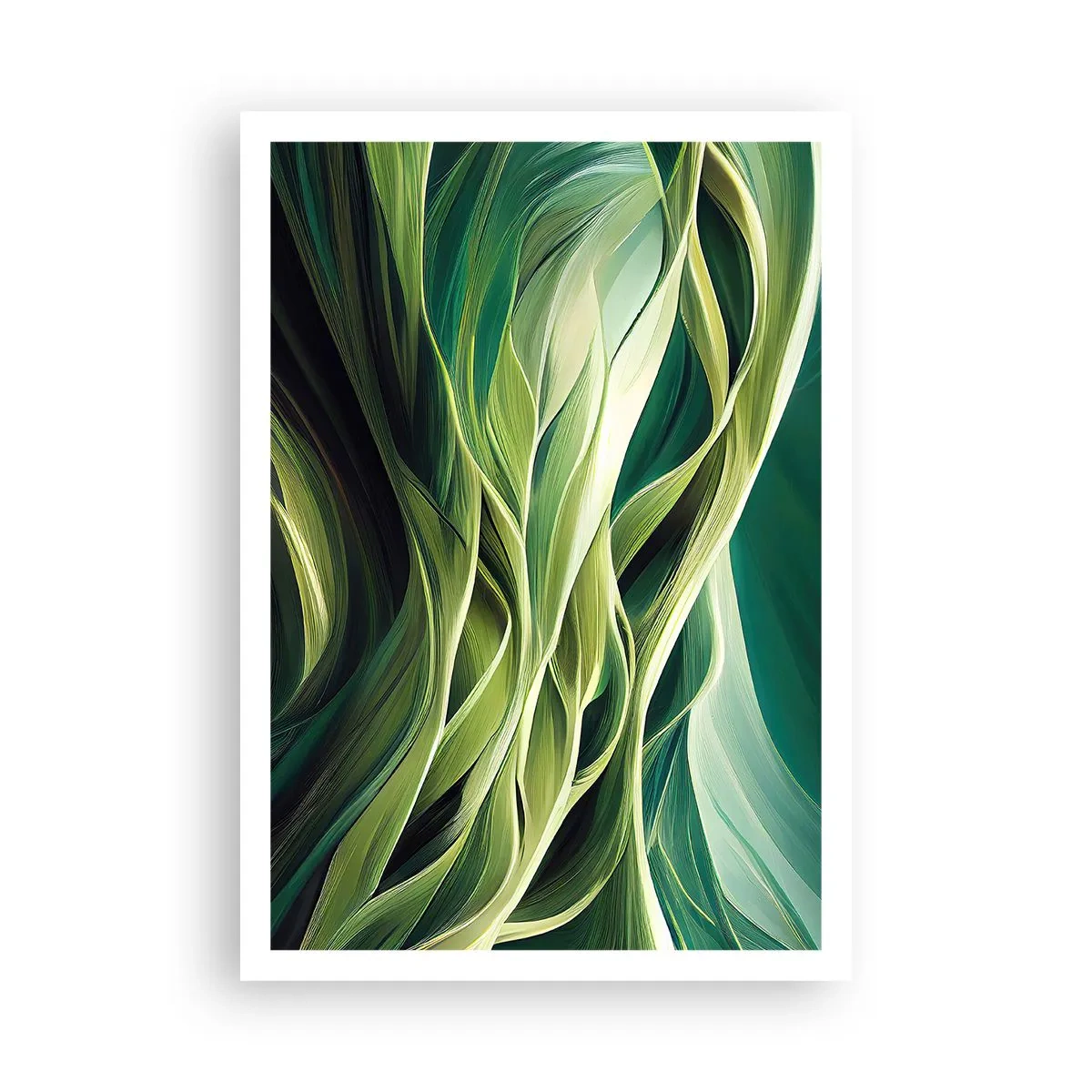Plakát - Abstraktní hra na zelenou - 70x100 cm