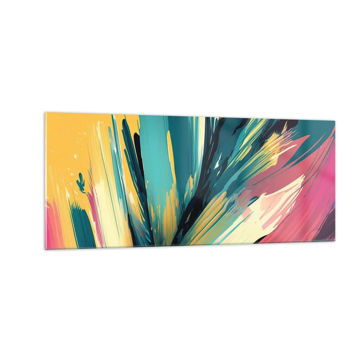 Obraz na skle - Kompozice – exploze radosti - 100x40 cm