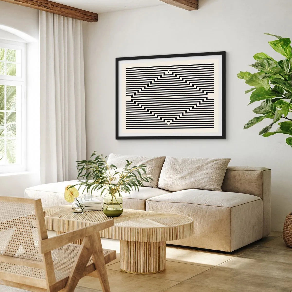 Plakát v černém rámu - Geometrická iluze - 70x50 cm