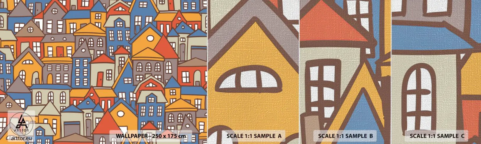 Vzor Fototapety Premium Canvas - Za domem dům - Město, Architektura, Staré Město - 100x30 cm