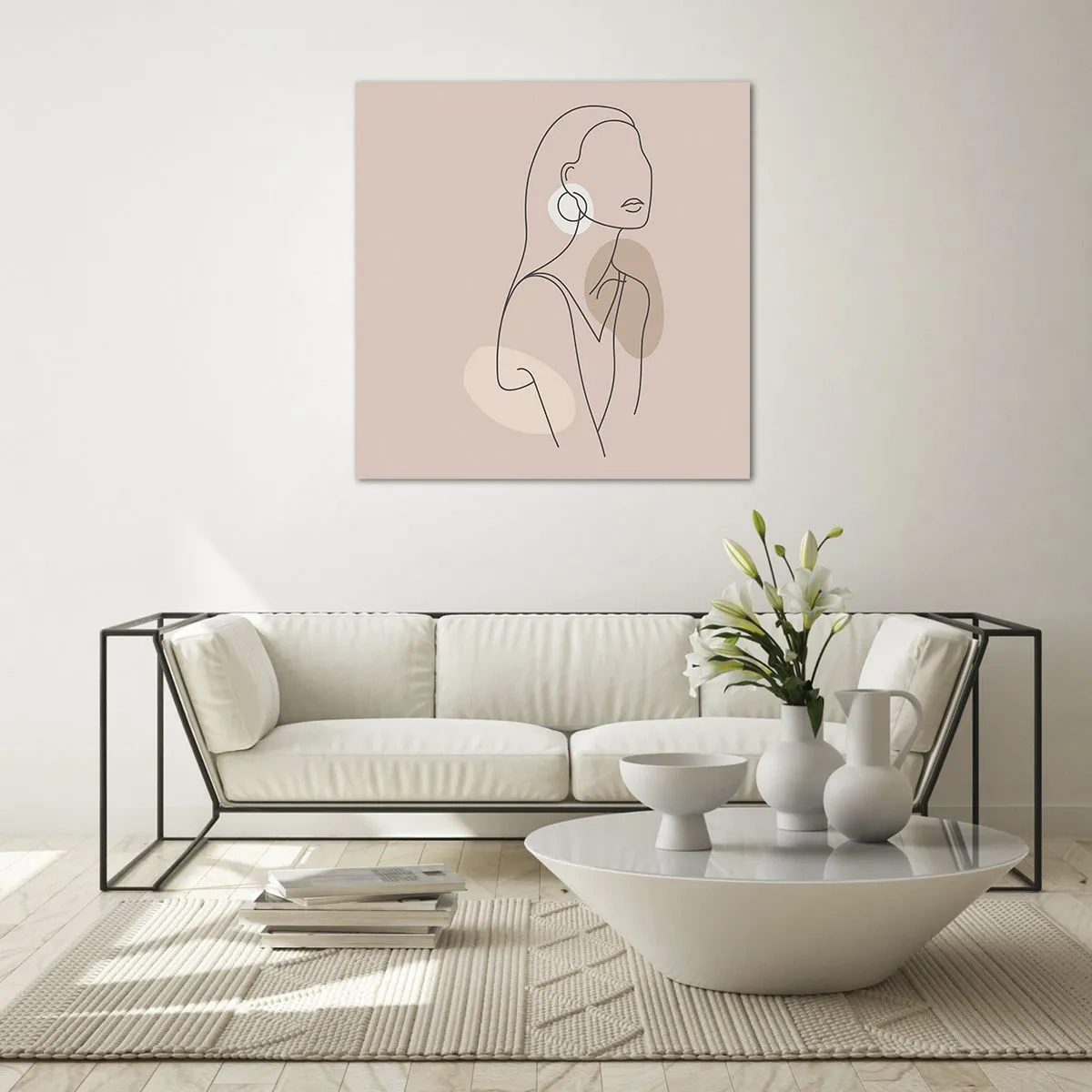 Obraz na skle - Dívčí ikona - 70x70 cm