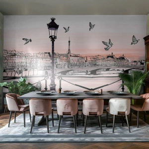 Fototapeta Samolepicí Deluxe Sticker - Nad střechami Paříže - Architektura, Město, Paříž - 250x175 cm