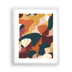 Plakát v bílém rámu - Pouze ženskost - 40x50 cm