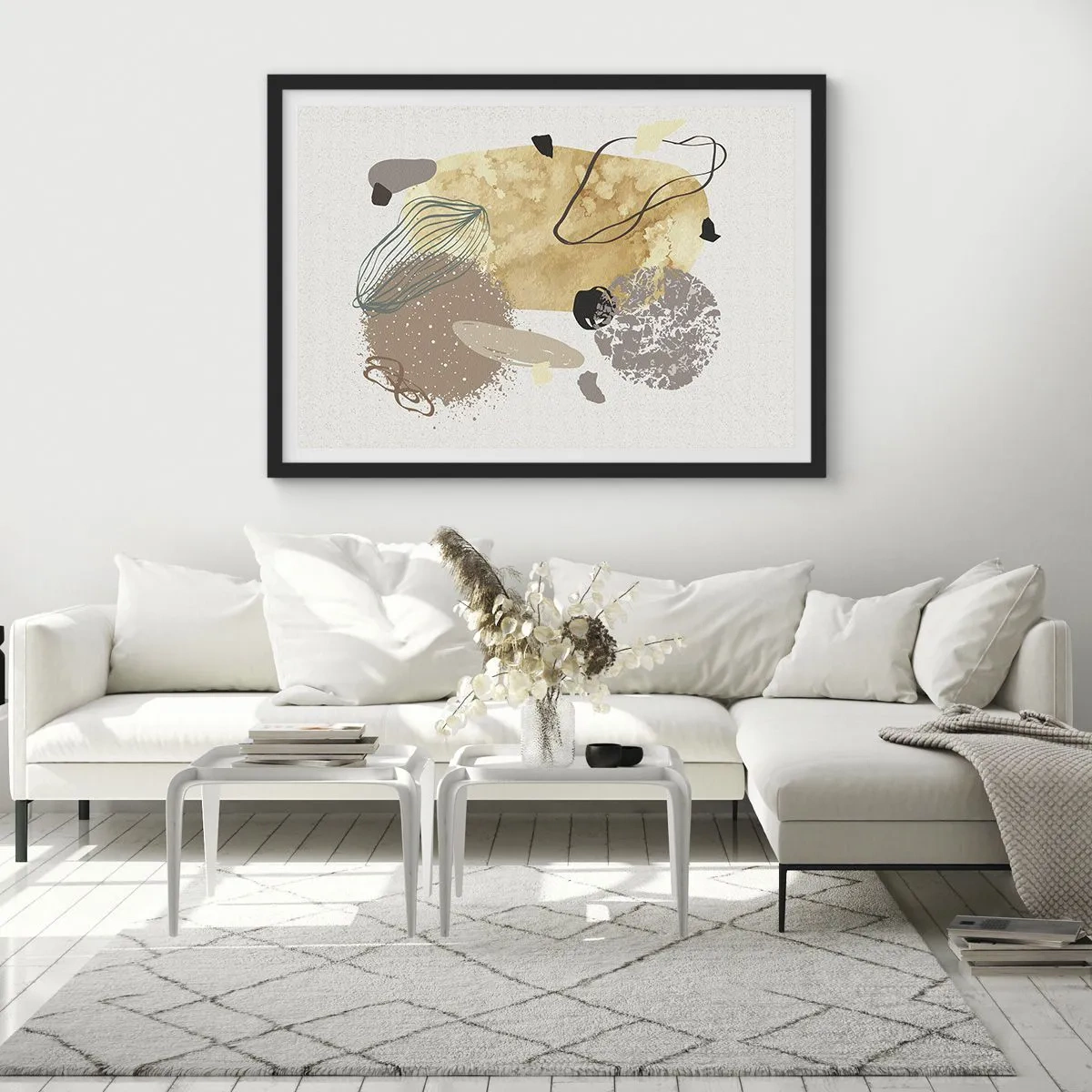 Plakát v černém rámu - Abstraktní švestka - 70x50 cm