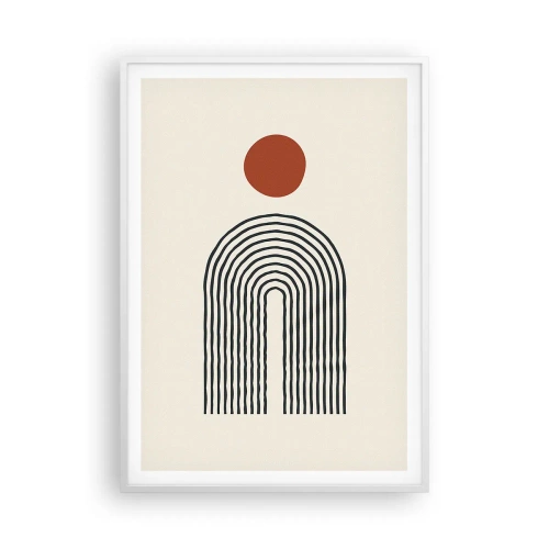 Plakát v bílém rámu - Magnetismus tvarů a barev - 70x100 cm