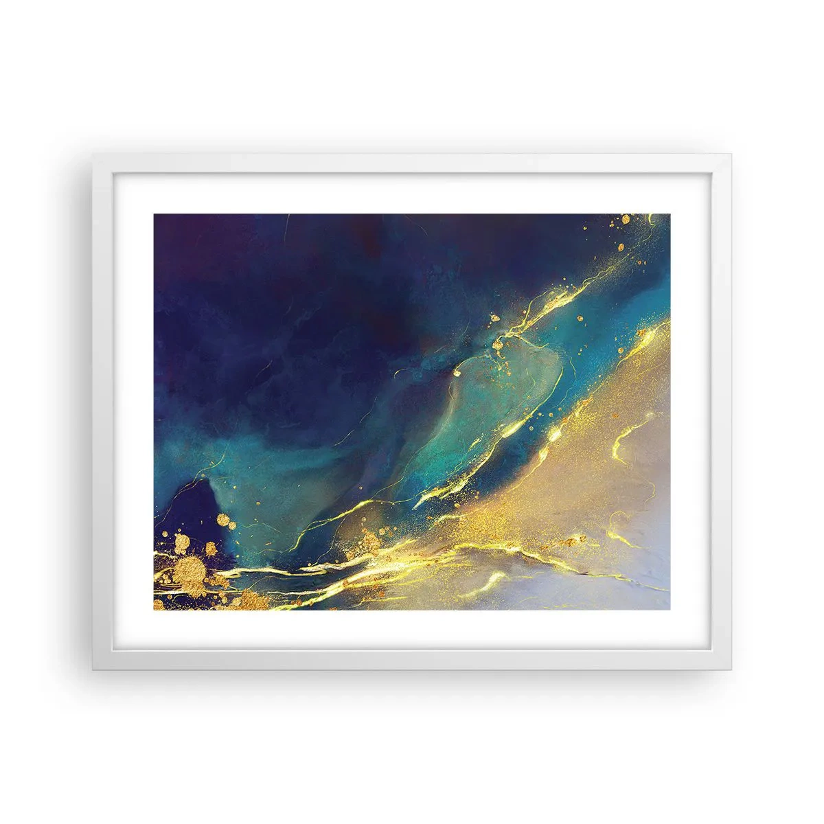 Plakát v bílém rámu - Zlatý močál - 50x40 cm