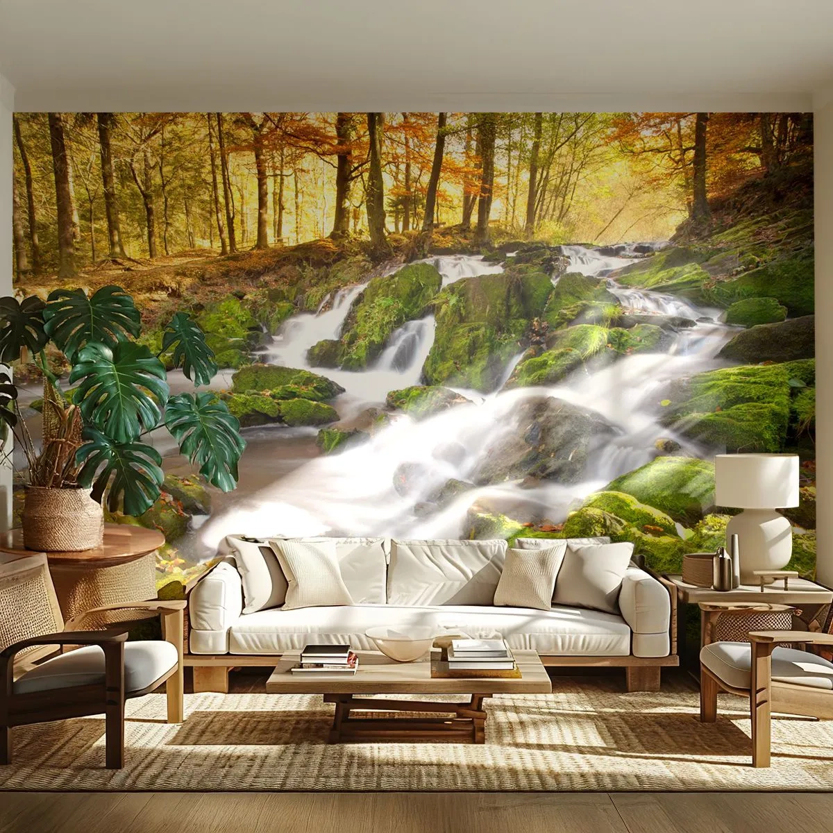 Fototapeta Samolepicí Deluxe Sticker - Chvatem podzimním lesem - Krajina, Les, Horský potok - 250x175 cm