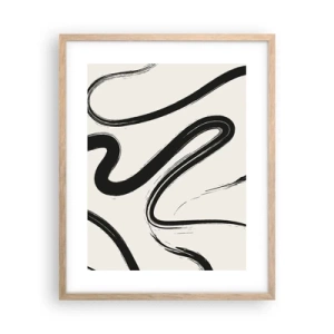 Plakát v rámu světlý dub - Černobílý rozmar - 40x50 cm