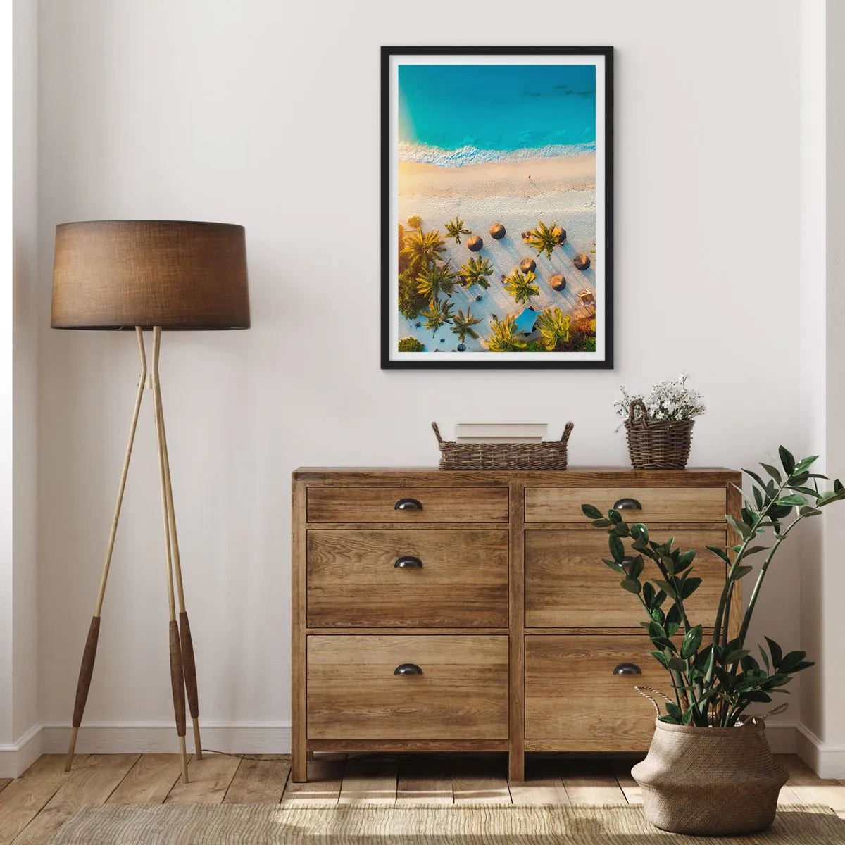 Plakát v černém rámu - Vítej v ráji - 30x40 cm