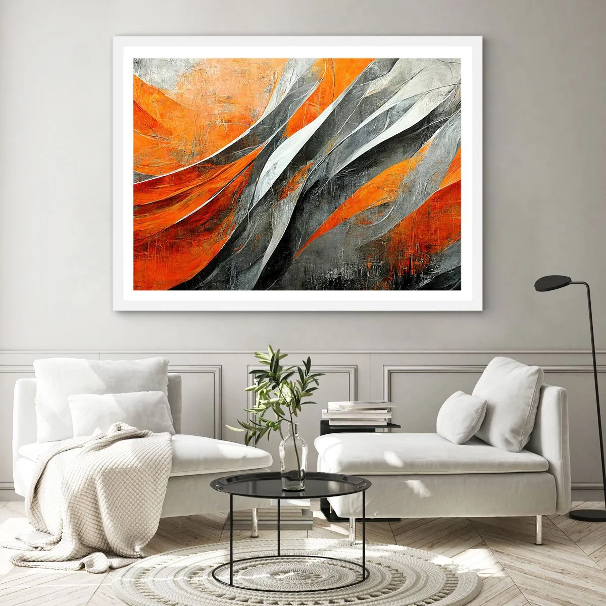 Plakát v bílém rámu - Žár a chlad - 100x70 cm