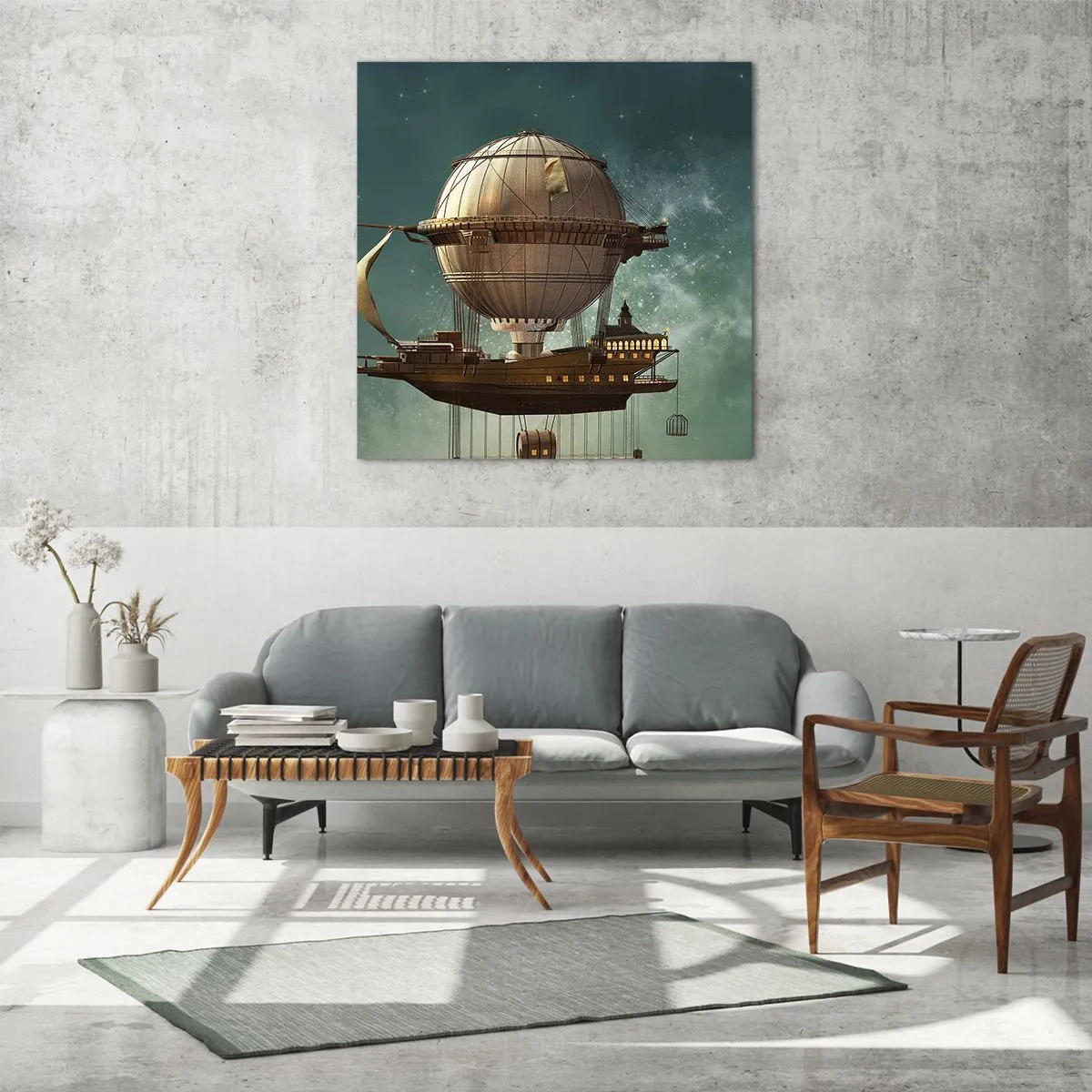 Obraz na skle - Julius Verne zdraví - 50x50 cm