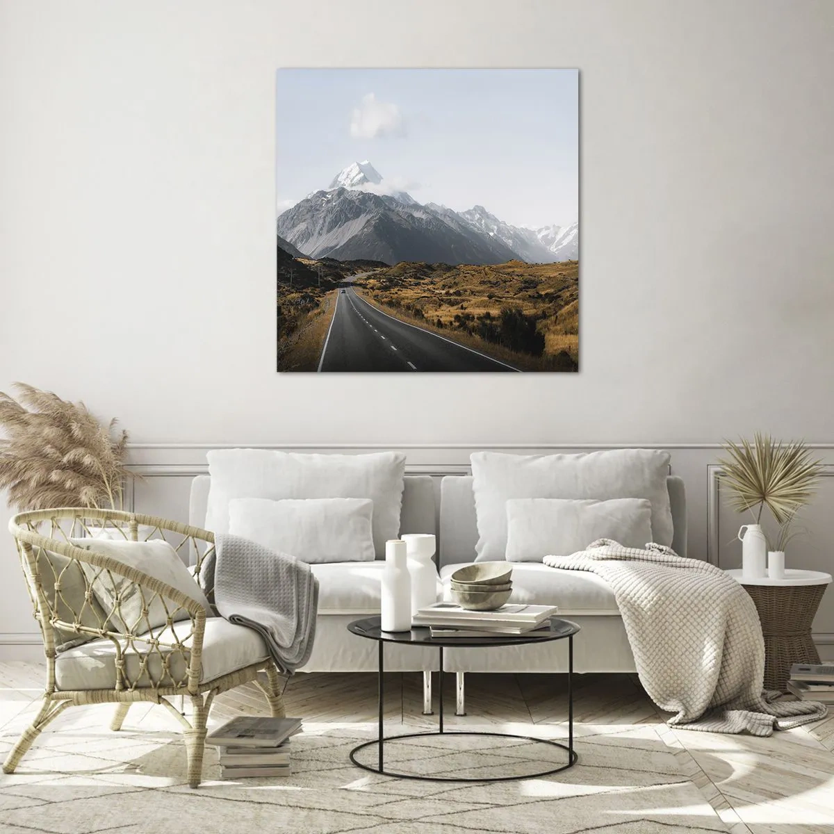Obraz na skle - Cesta do srdce hor - 60x60 cm