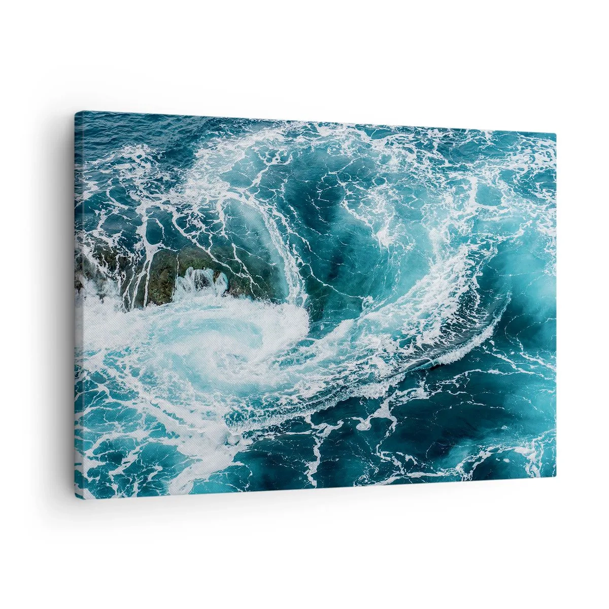 Obraz na plátně - Dynamický oceánský vír - 70x50cm - Brána do nitra Země - Moderní nástěnná dekorace do obývacího pokoje a ložnice ARTTOR