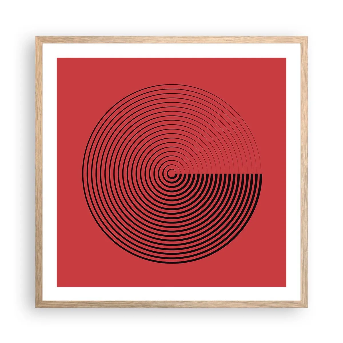 Plakát v rámu světlý dub - Kruhový pohyb - 60x60 cm