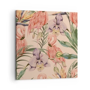 Obraz na plátně - Růžový balet v květech - 60x60 cm