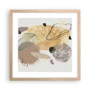 Plakát v rámu světlý dub - Abstraktní švestka - 40x40 cm