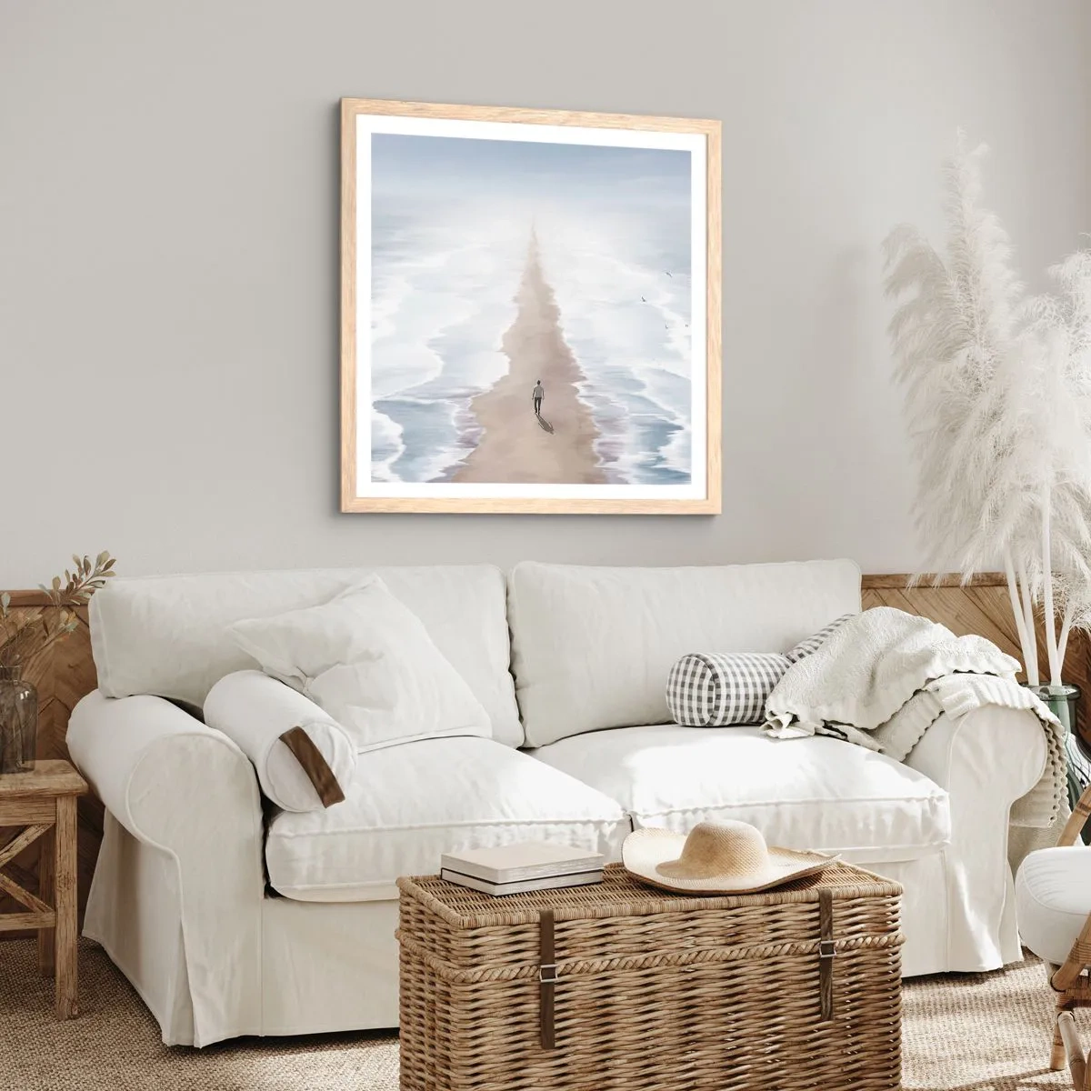 Plakát v rámu světlý dub - Světlá budoucnost - 30x30 cm