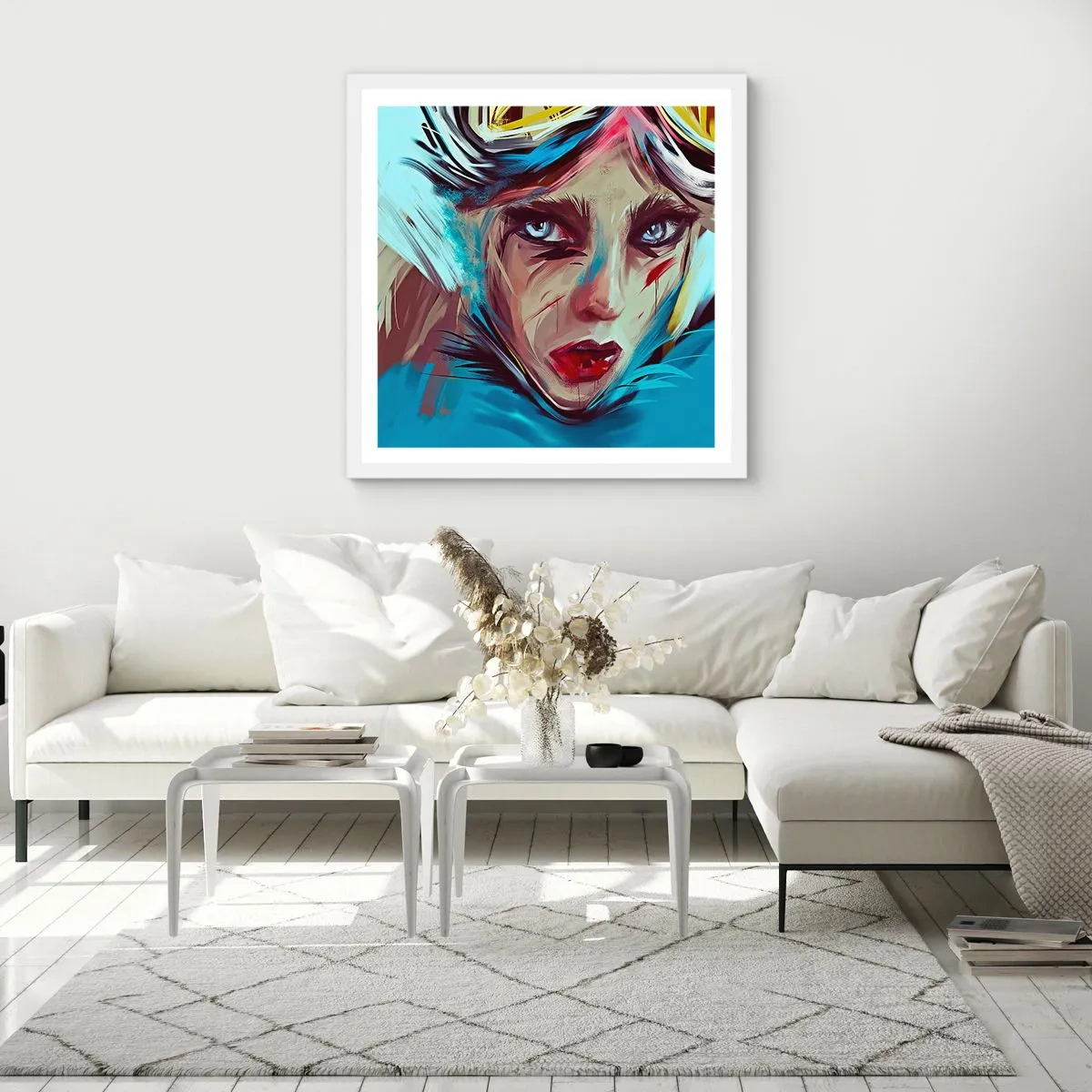 Plakát v bílém rámu - Silniční válečnice - 60x60 cm